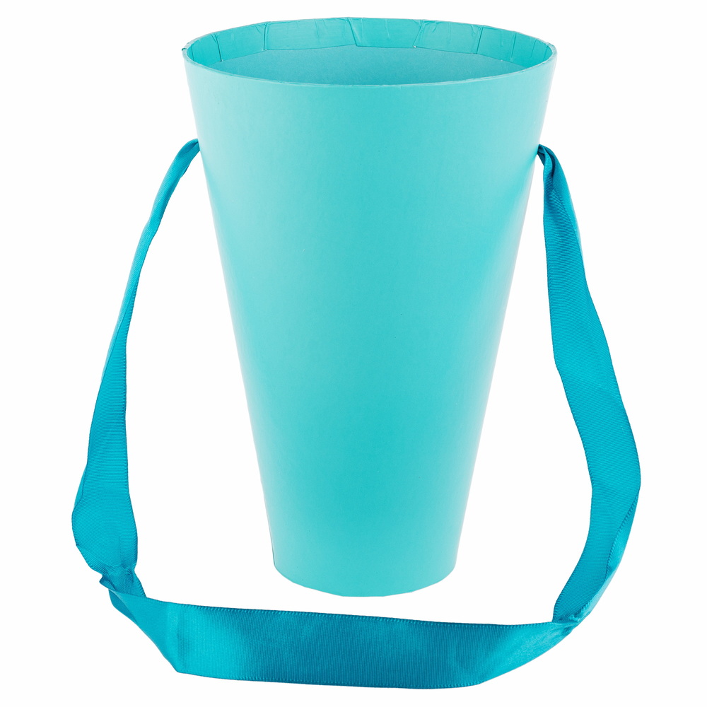 Коробка-кашпо "Конус", D13,5xH20 см, с ручкой Тиффани