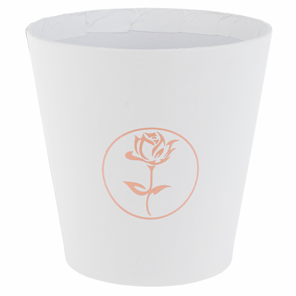 Коробка-кашпо "Классик/Принт", D11xH11 см Белый