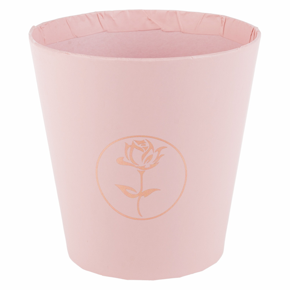 Коробка-кашпо "Классик/Принт", D11xH11 см Розовый