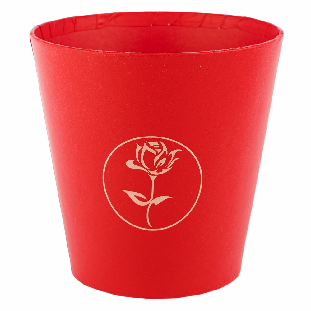 Коробка-кашпо "Классик/Принт", D11xH11 см Красный