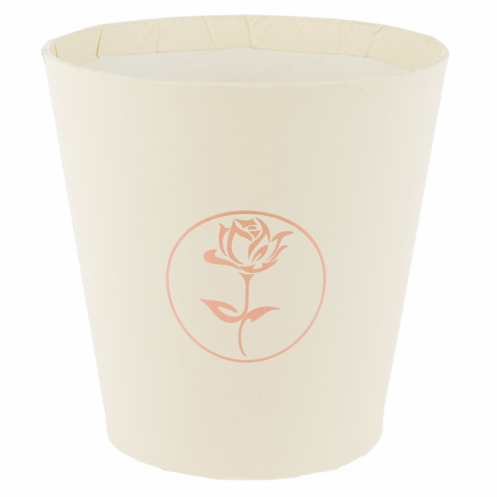 Коробка-кашпо "Классик/Принт", D11xH11 см Кремовый