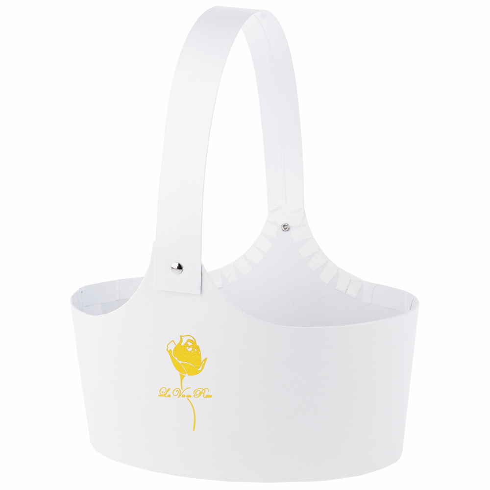 Коробка-кашпо "Сумка/Принт", 20x16xH13 см, с ручкой Белый