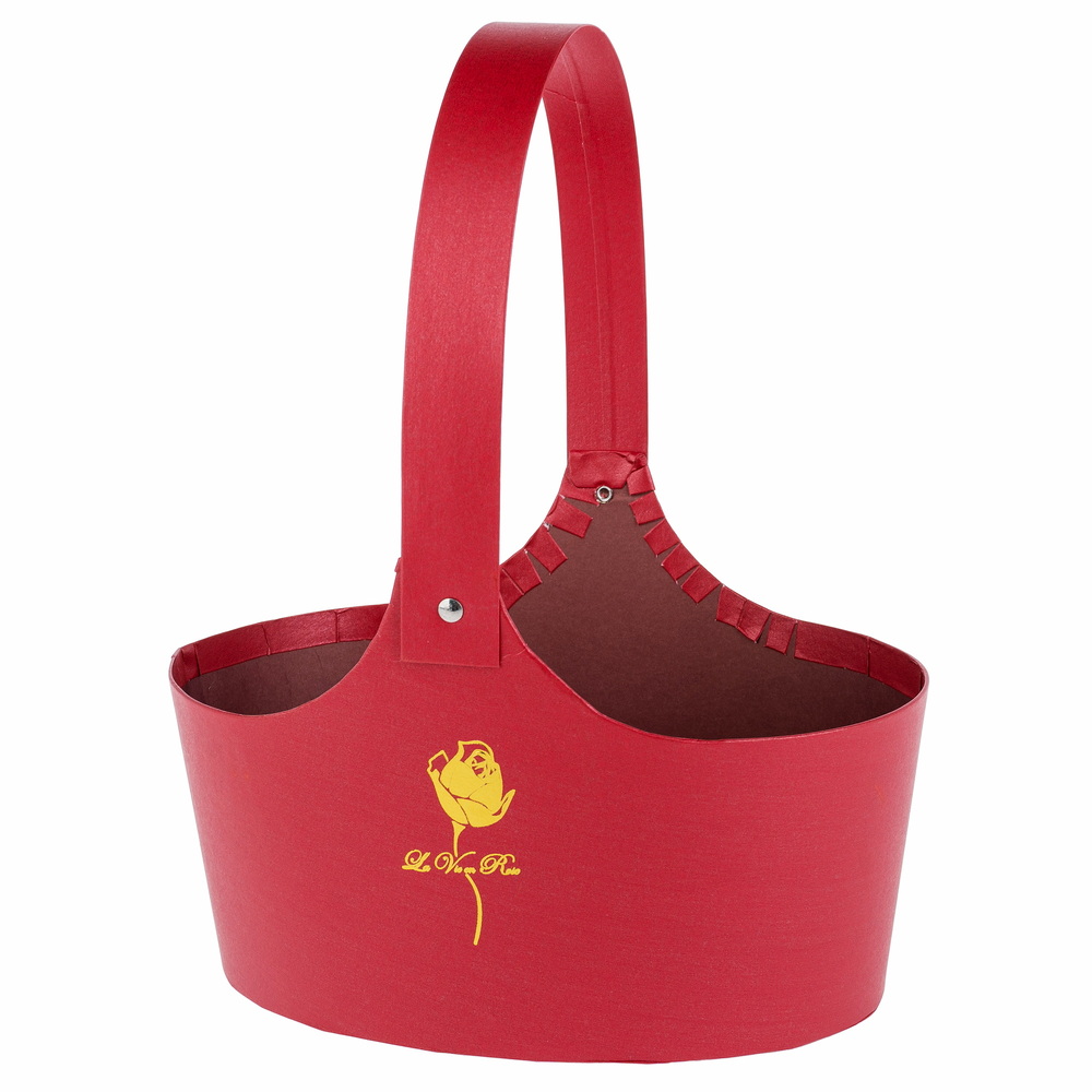 Коробка-кашпо "Сумка/Принт", 20x16xH13 см, с ручкой Красный