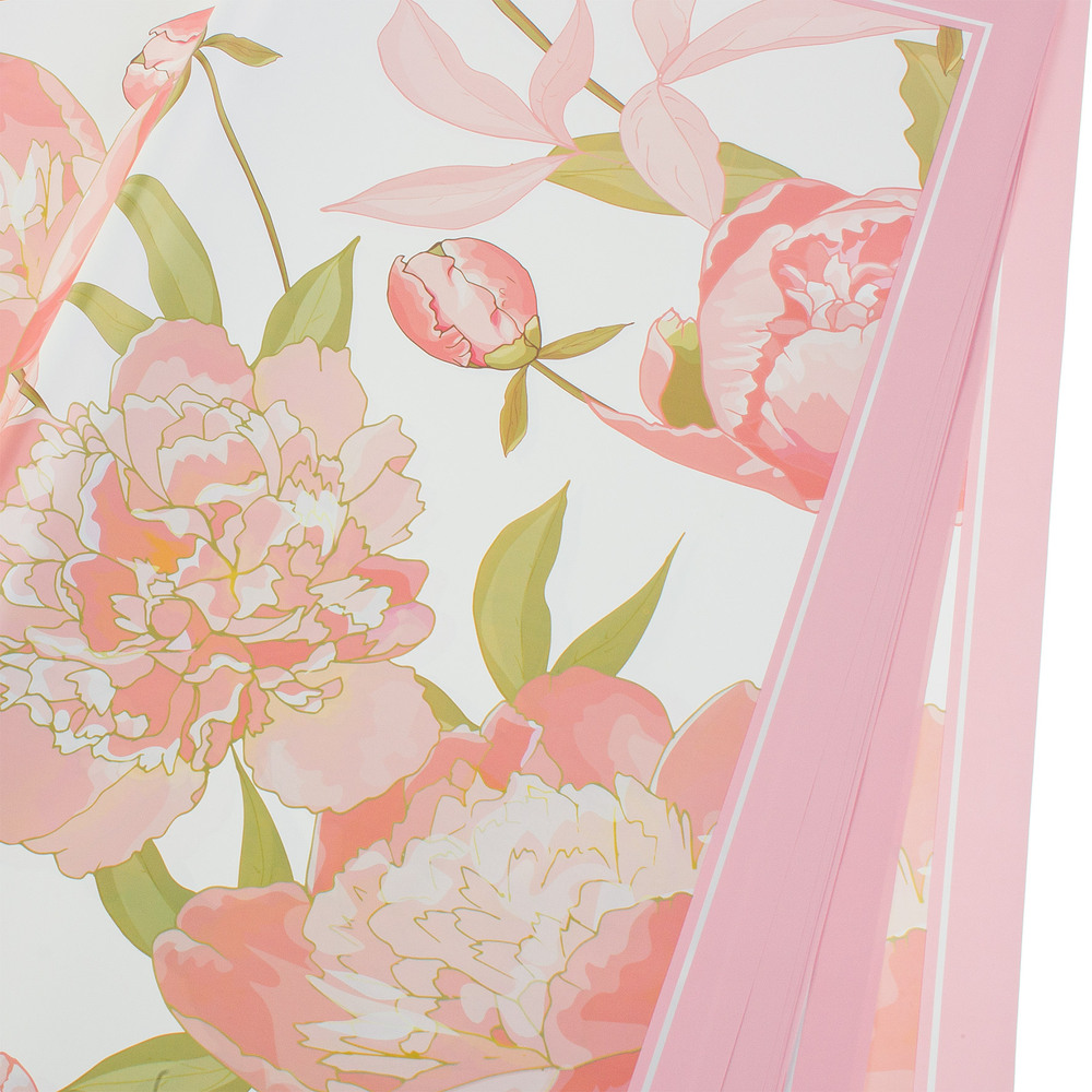 Пленка матовая "Цветы", 58x58 см, 68 mic, набор (20 шт), перламутр Белый