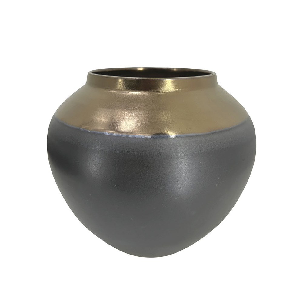 Ваза "Black" (керамика), D20xH18 см Золотой-черный