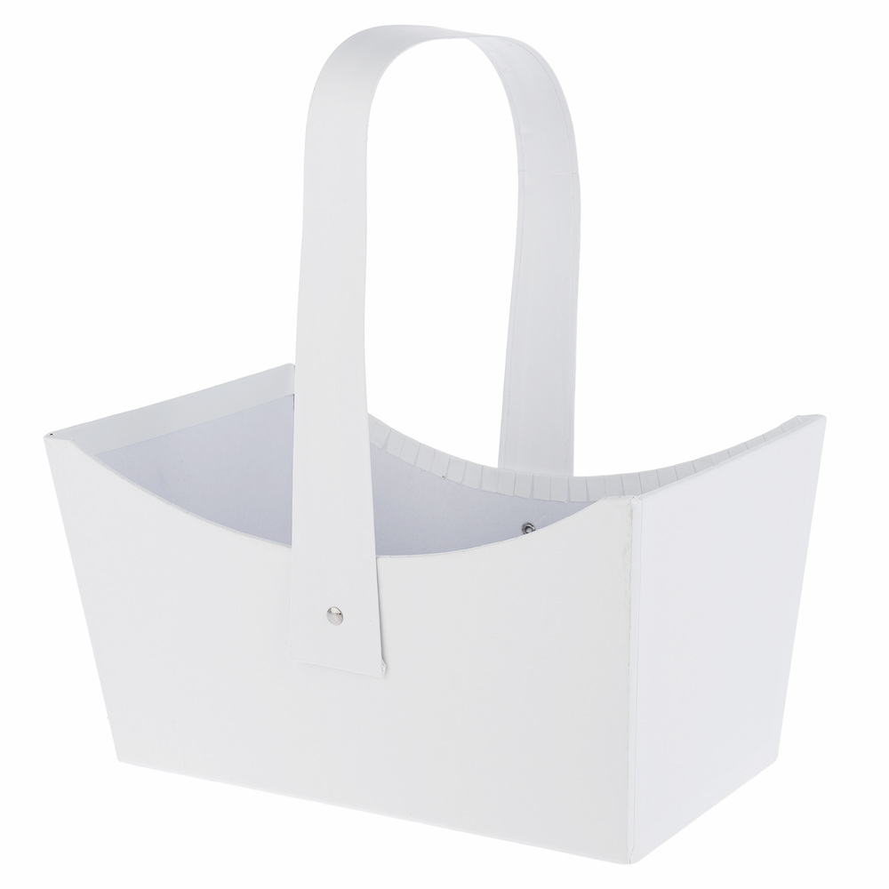 Коробка-кашпо "Сумка", 22x13xH12 см, с ручкой Белый