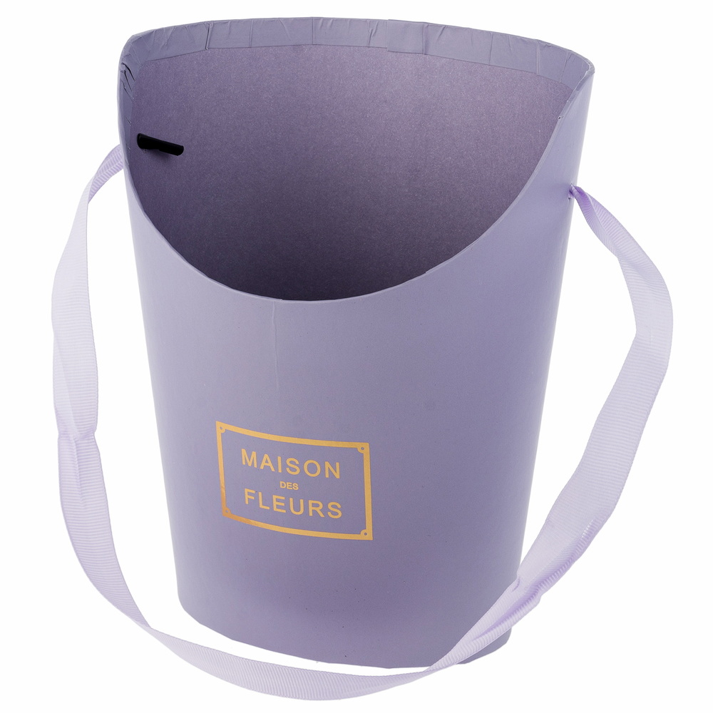 Коробка-кашпо "Принт", 15,5x12xH19 см, с ручкой Фиолетовый