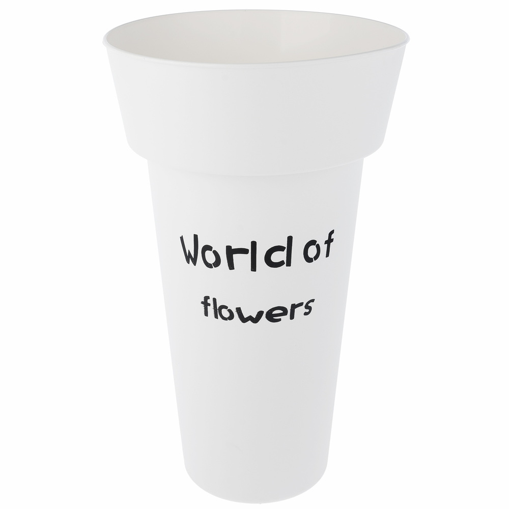 Вазон "World of flowers" (пластик), D25xH43 см Белый