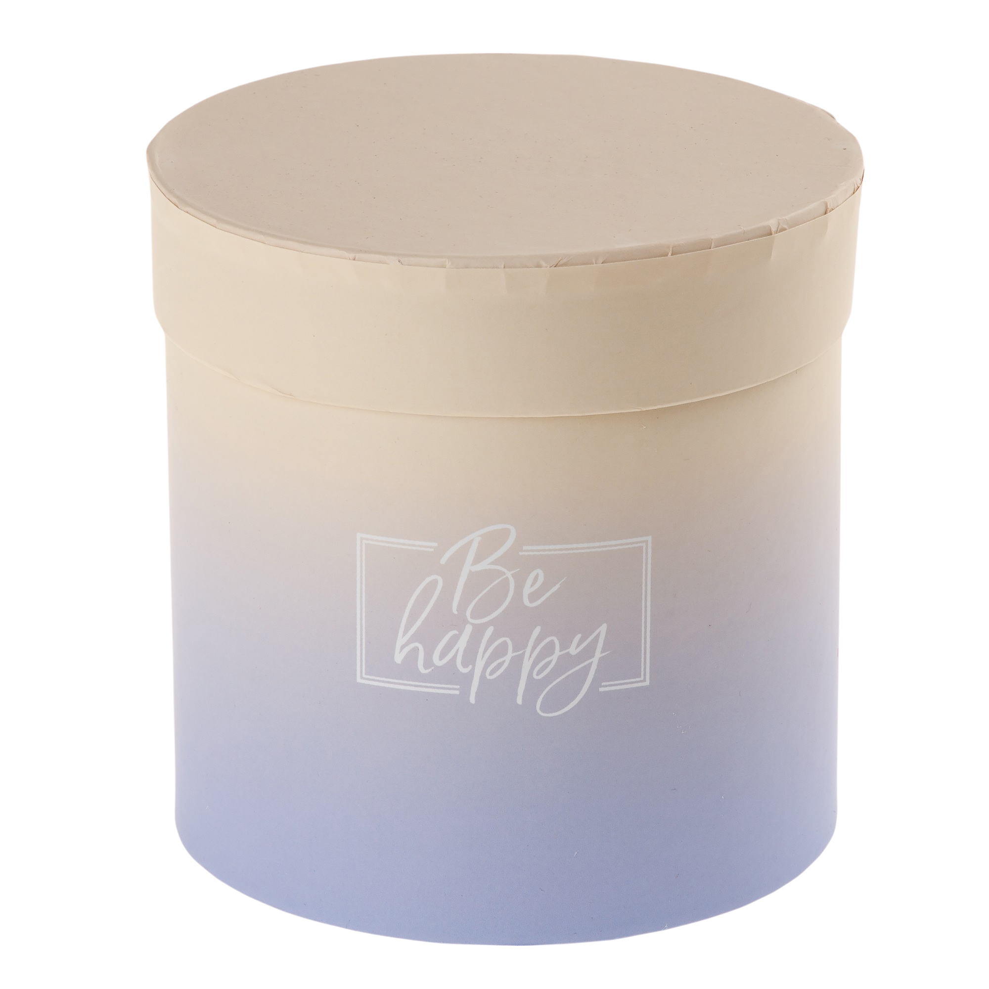 Коробка шляпная "Принт", D11xH11 см Бежевый-сиреневый