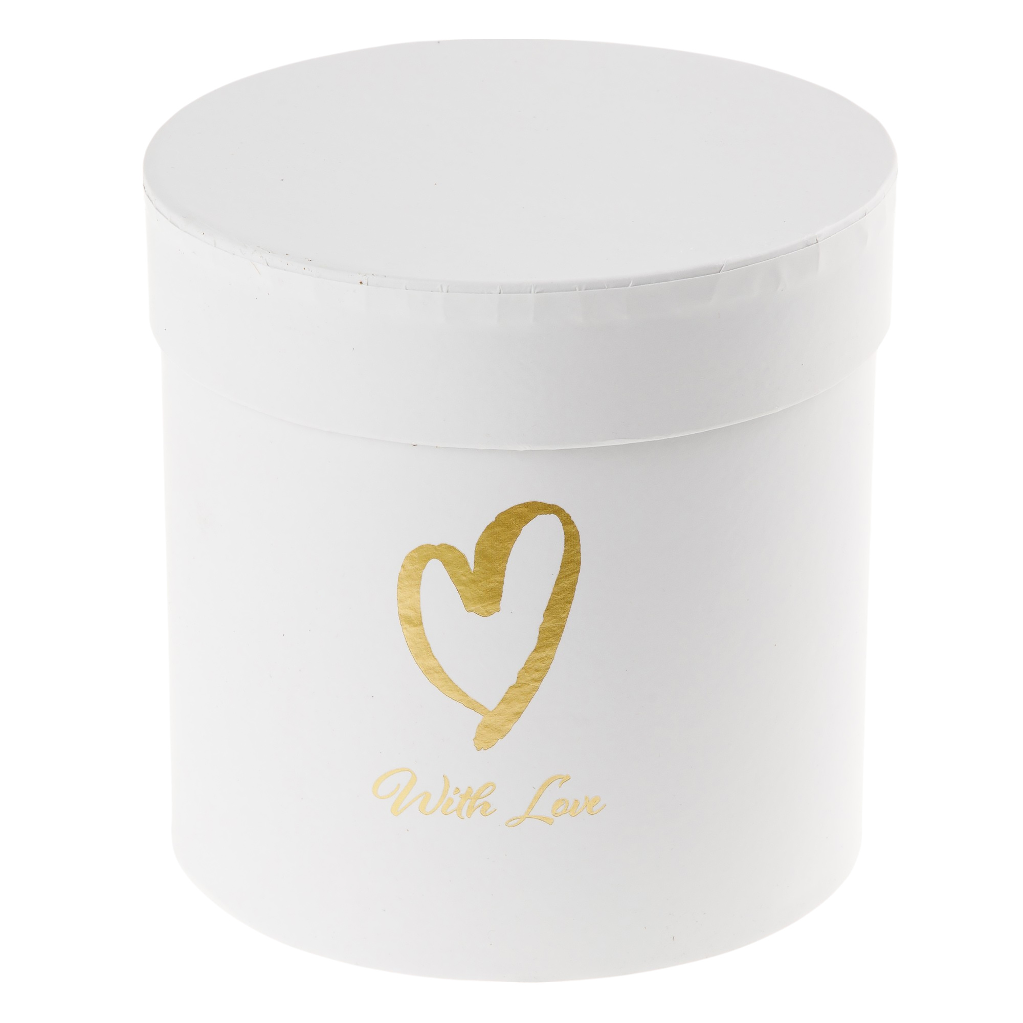 Коробка шляпная "With love", D11xH11 см Белый