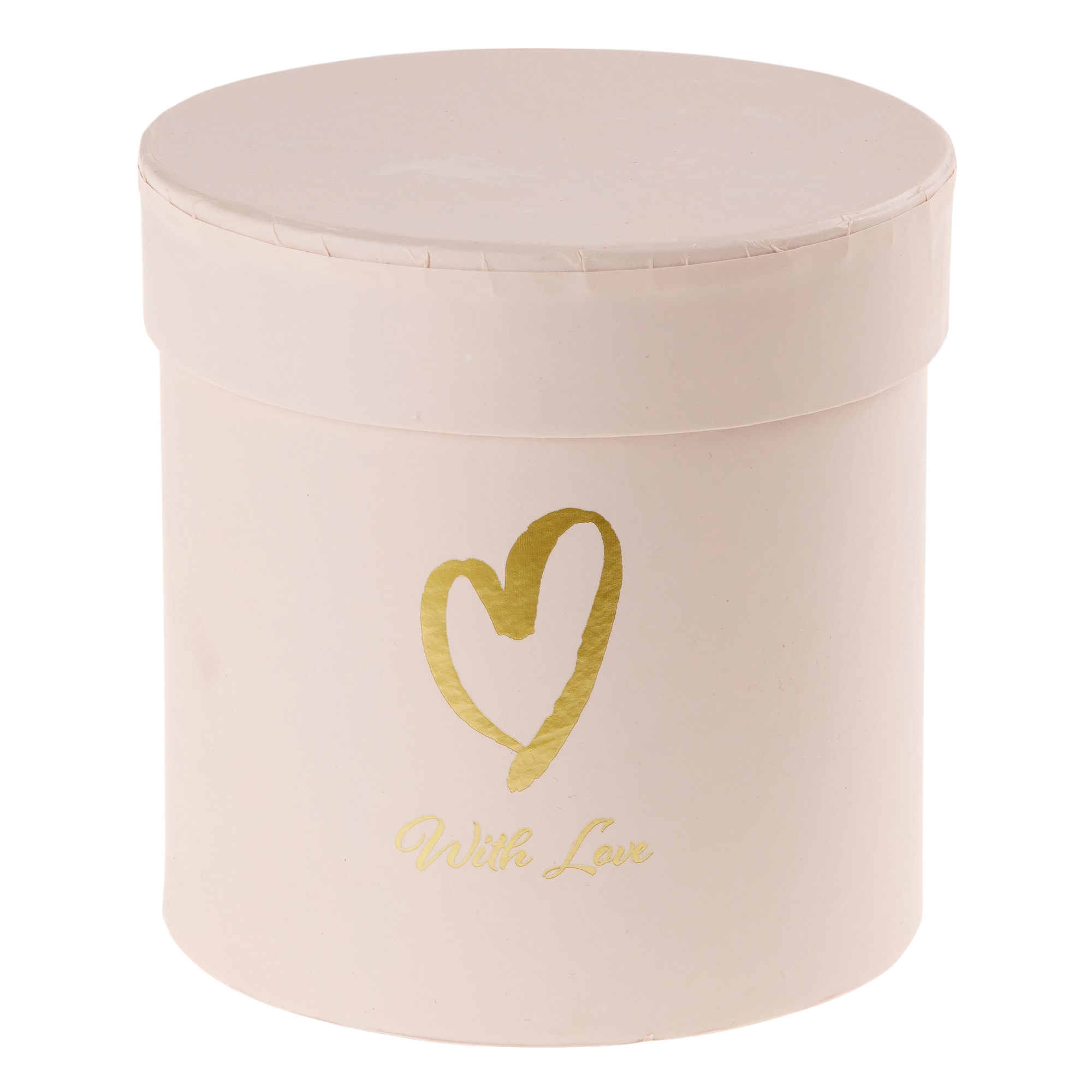 Коробка шляпная "With love", D11xH11 см Светло-розовый