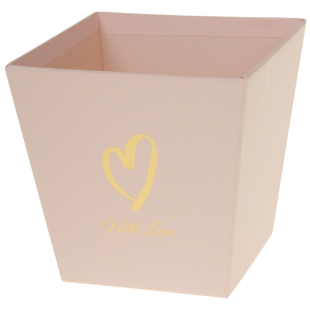 Коробка-кашпо "With love", 11x11xH11 см Бежевый