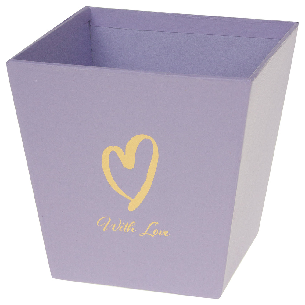 Коробка-кашпо "With love", 11x11xH11 см Фиолетовый