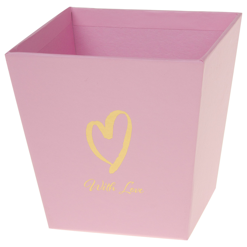 Коробка-кашпо "With love", 11x11xH11 см Розовый