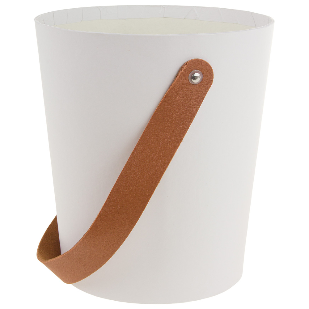 Коробка-кашпо, 15x17xH12 см, с ручкой Белый