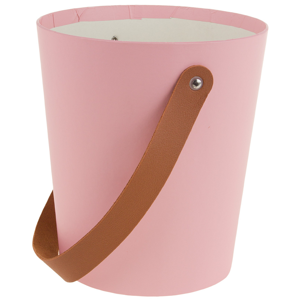 Коробка-кашпо, 15x17xH12 см, с ручкой Светло-розовый