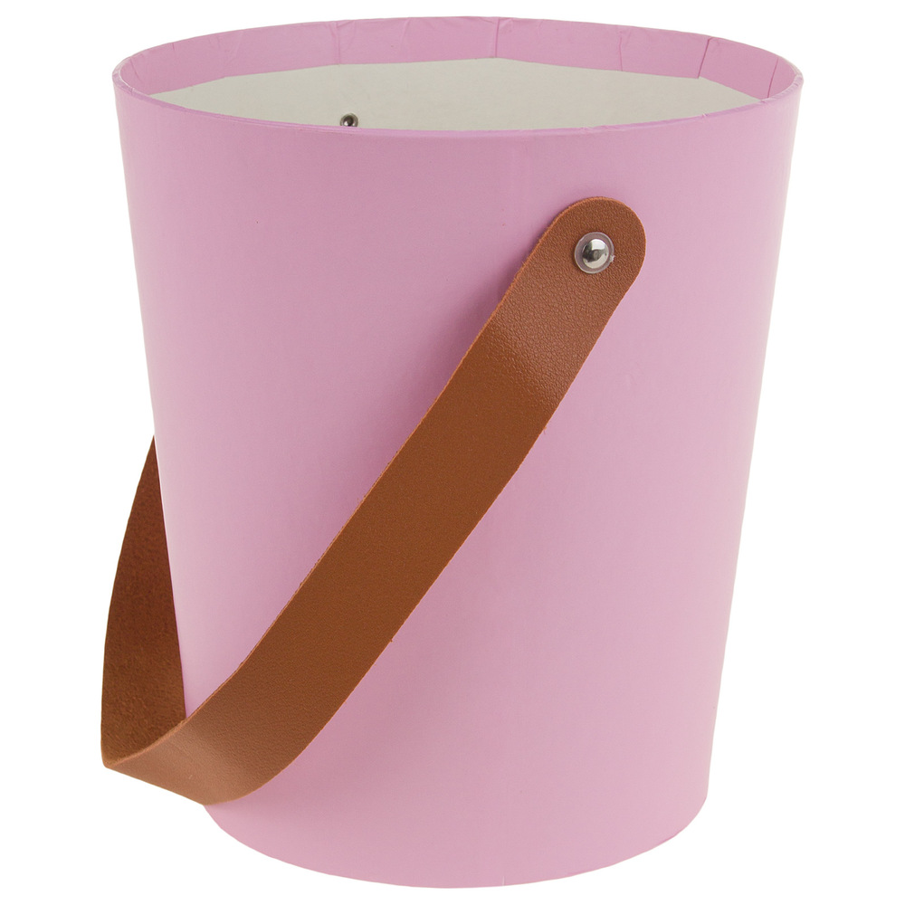 Коробка-кашпо, 15x17xH12 см, с ручкой Розовый