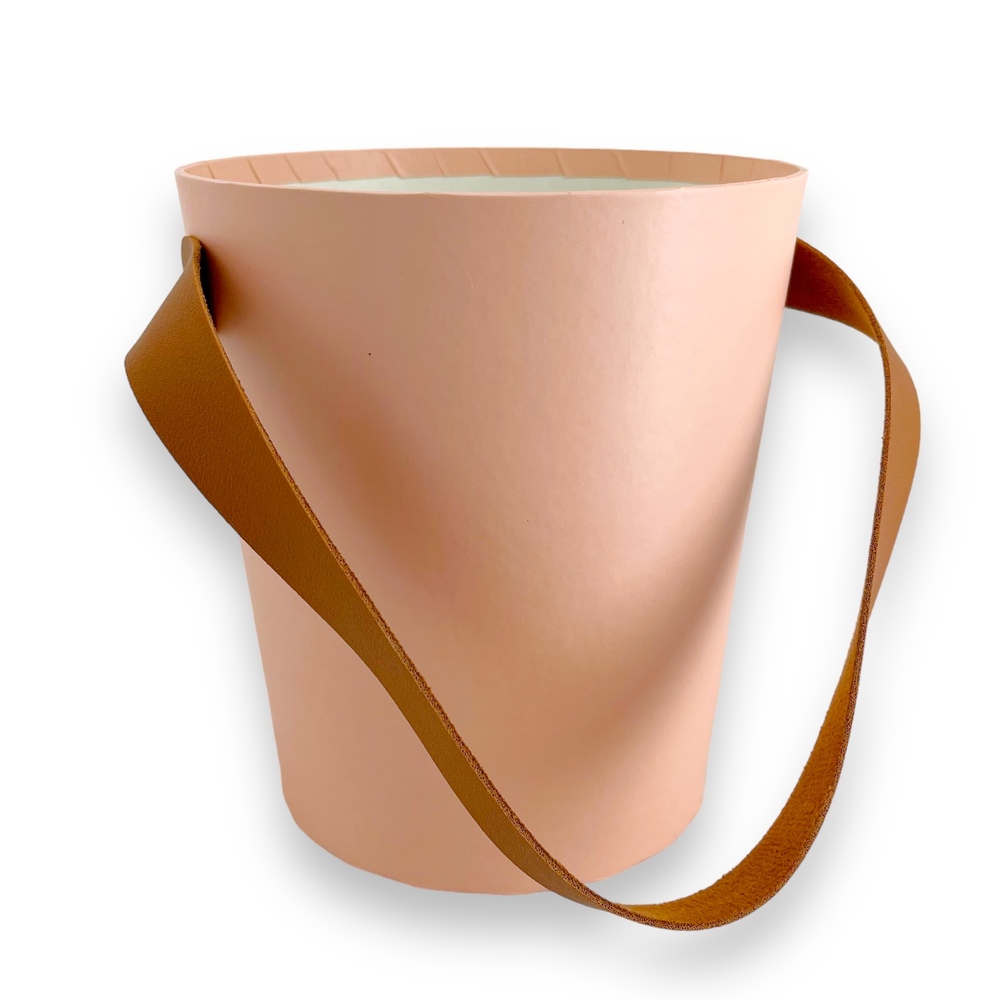 Коробка-кашпо, 15x17xH12 см, с ручкой Персиковый