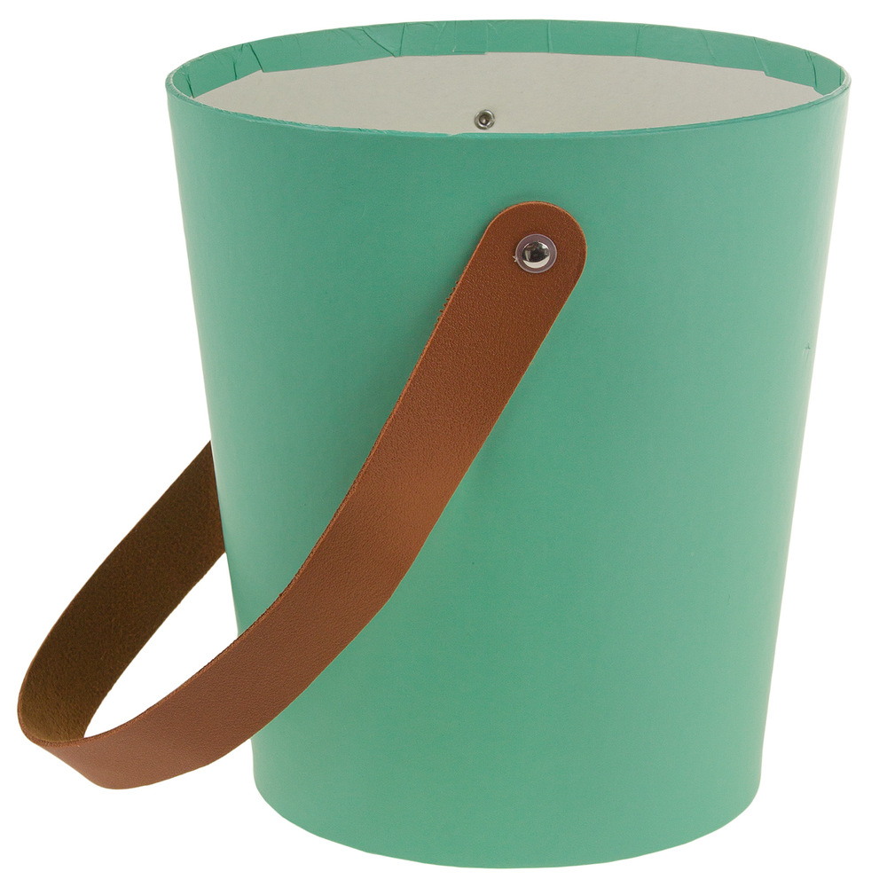 Коробка-кашпо, 15x17xH12 см, с ручкой Зеленый