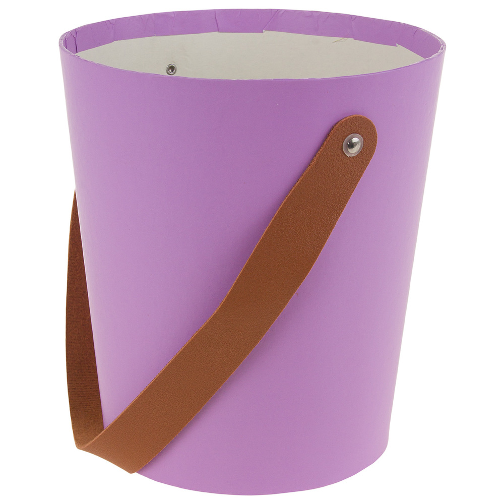 Коробка-кашпо, 15x17xH12 см, с ручкой Сиреневый