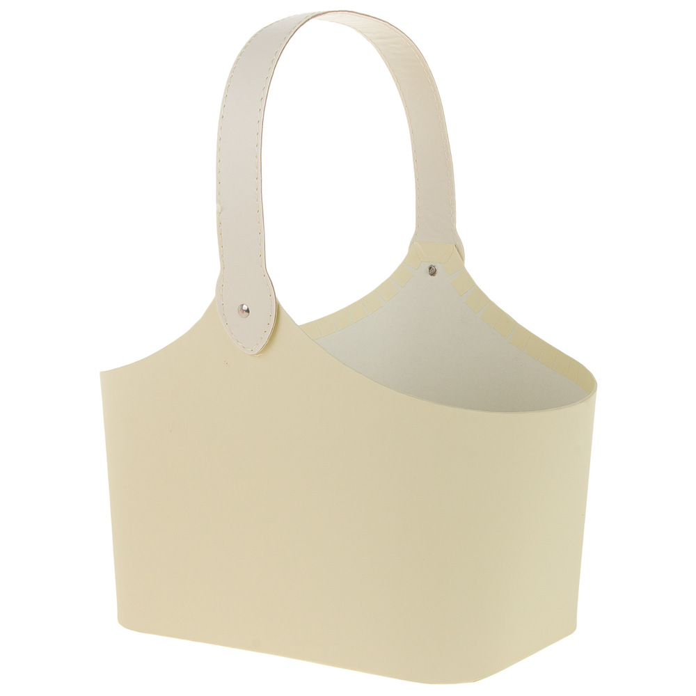 Коробка-кашпо "Сумка", 23x18xH17 см, с ручкой Кремовый