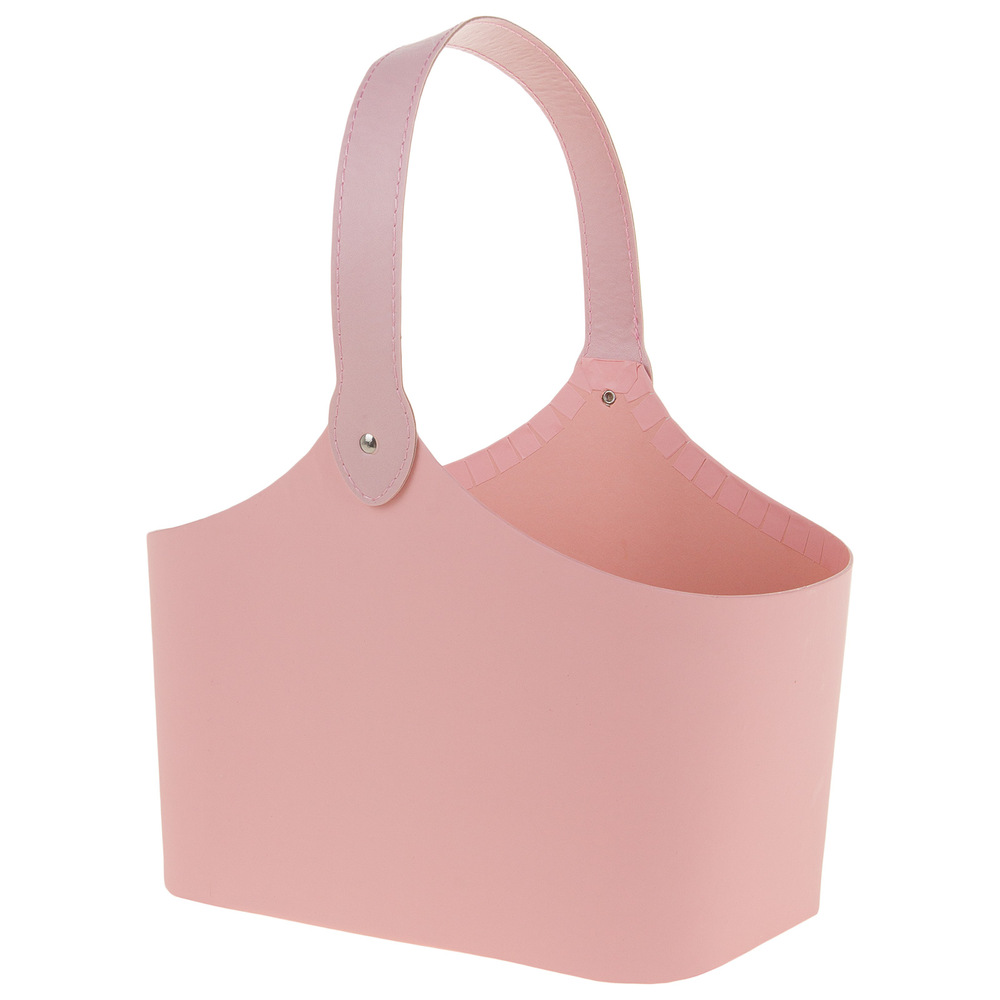 Коробка-кашпо "Сумка", 23x18xH17 см, с ручкой Розовый