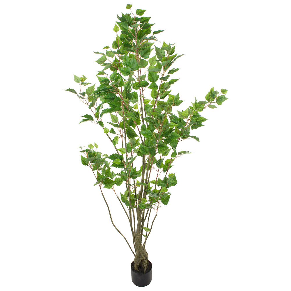 Дерево искусственное в кашпо "Береза", H180 см Зеленый