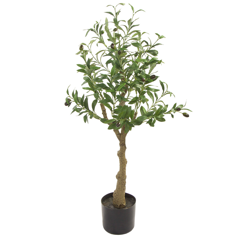 Дерево искусственное в кашпо "Олива", H90 см Зеленый