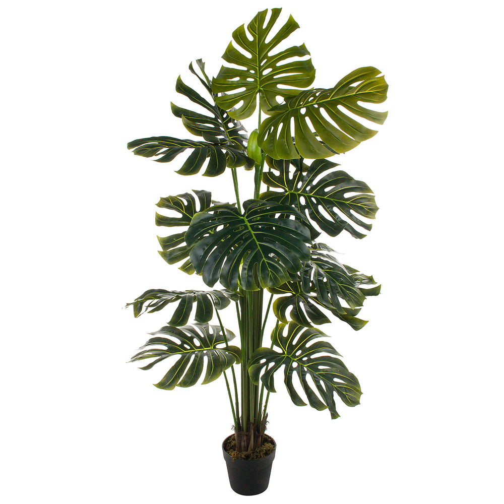 Растение искусственное в кашпо "Монстера", H170 см Зеленый