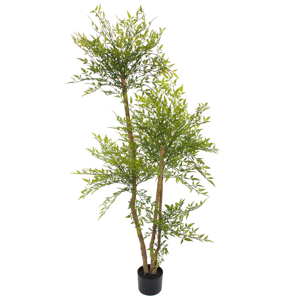 Дерево искусственное в кашпо "Бамбук Наньтянь", H160 см Зеленый