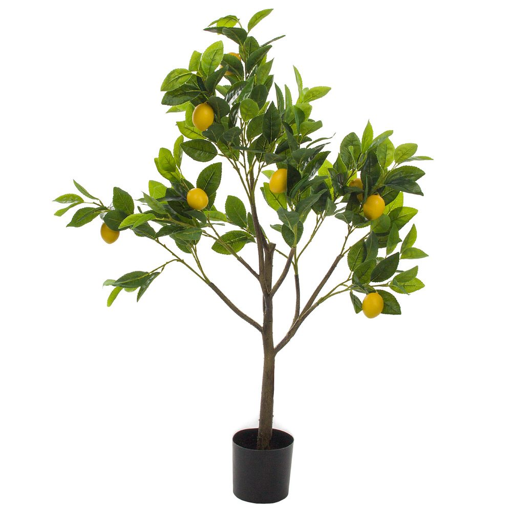 Дерево искусственное в кашпо "Лимон", H90 см Зеленый