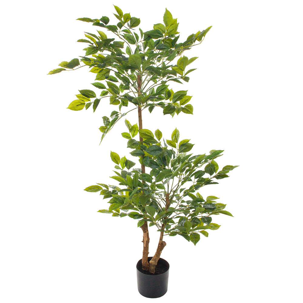 Дерево искусственное в кашпо "Фикус Бенджамина", H135 см, 2 головы Зеленый