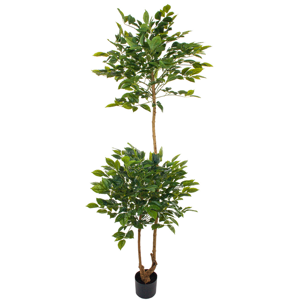 Дерево искусственное в кашпо "Фикус Бенджамина", H190 см, 2 головы Зеленый