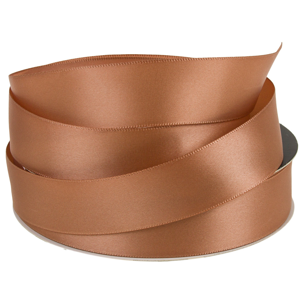 Лента атлас, 25 ммx35 ярд, плотная, на катушке Бежевый