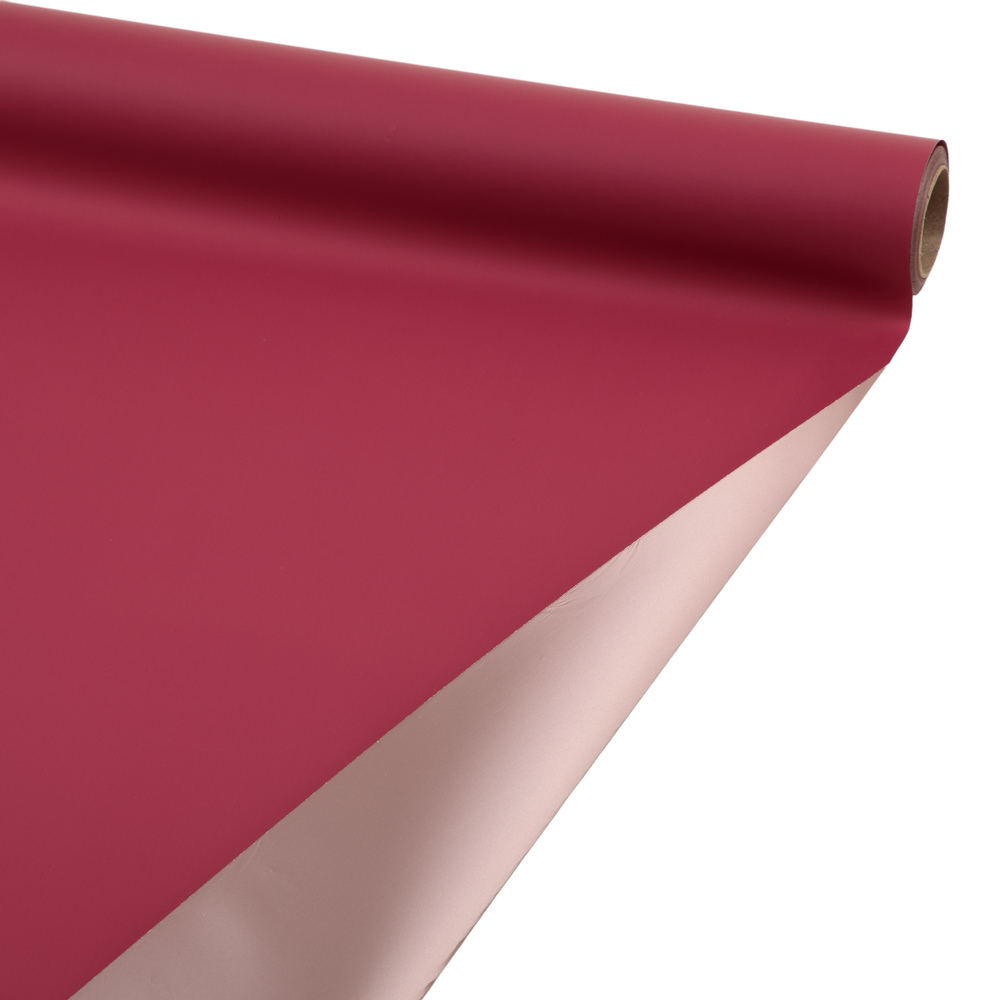 Пленка матовая "Розовое золото", 57 смx10 м, 63 mic, двусторонняя, двухцветная Красный