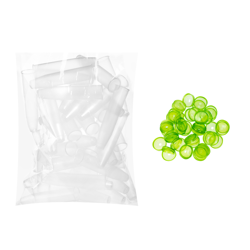 Пробирка c колпачком, D2xH11 см, набор (50 шт) Прозрачный