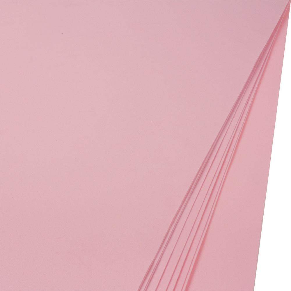 Фоамиран, 60x70 см, 1 мм, набор (10 шт) Светло-розовый