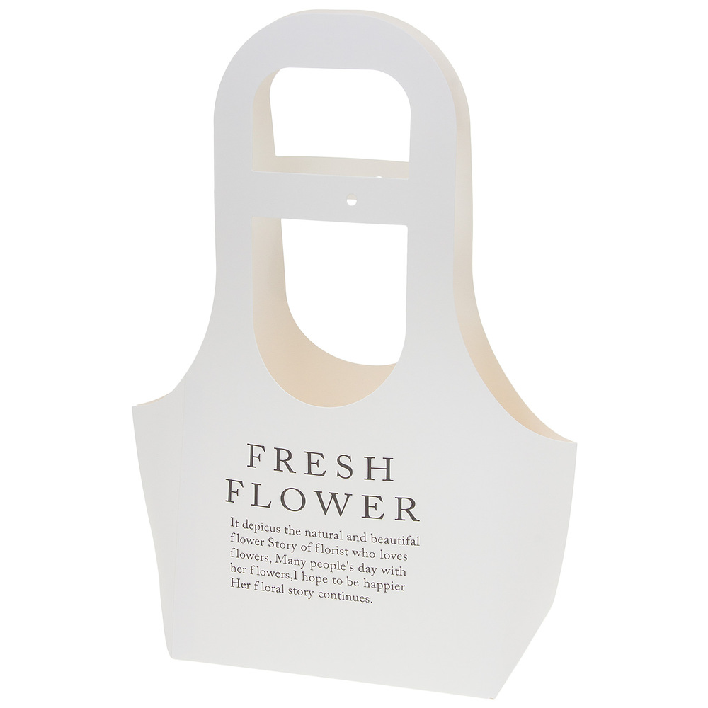 Сумка подарочная "Fresh Flowers" (картон), 25x9xH32 см, набор (10 шт) Белый