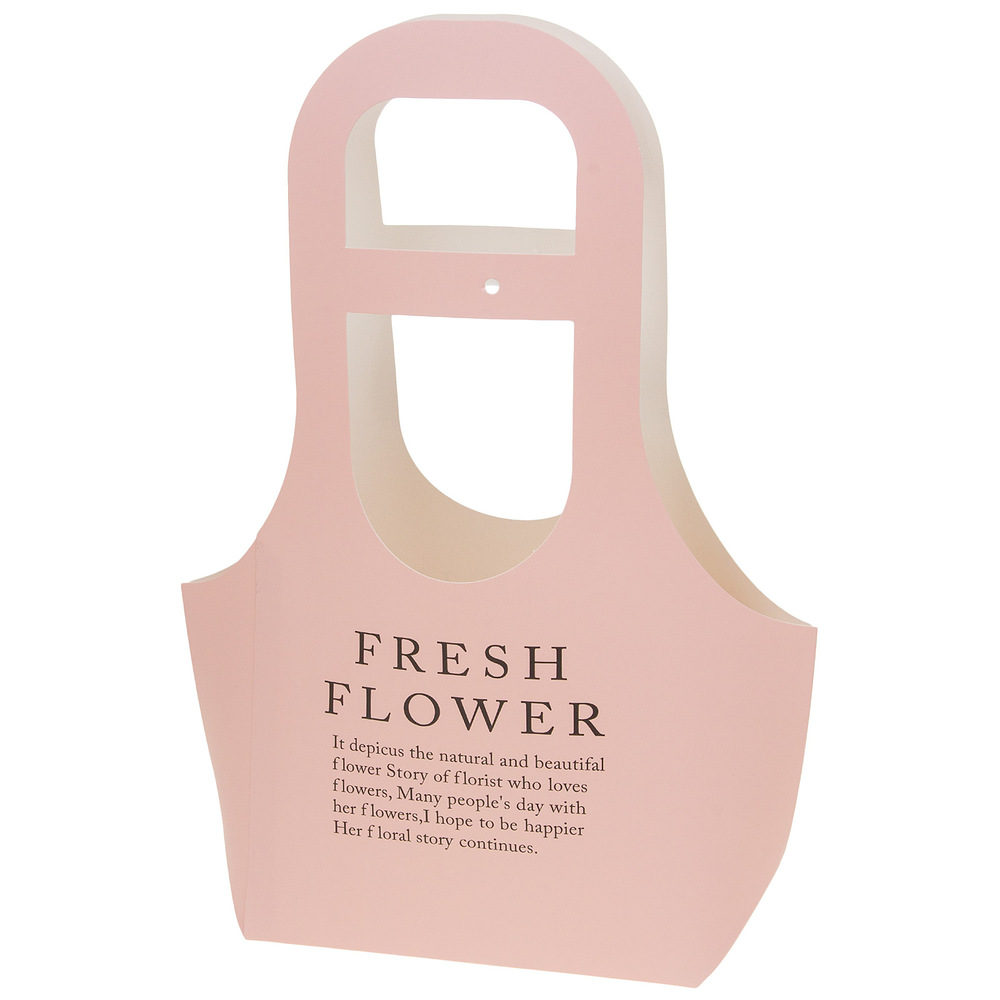 Сумка подарочная "Fresh Flowers" (картон), 25x9xH32 см, набор (10 шт) Светло-розовый