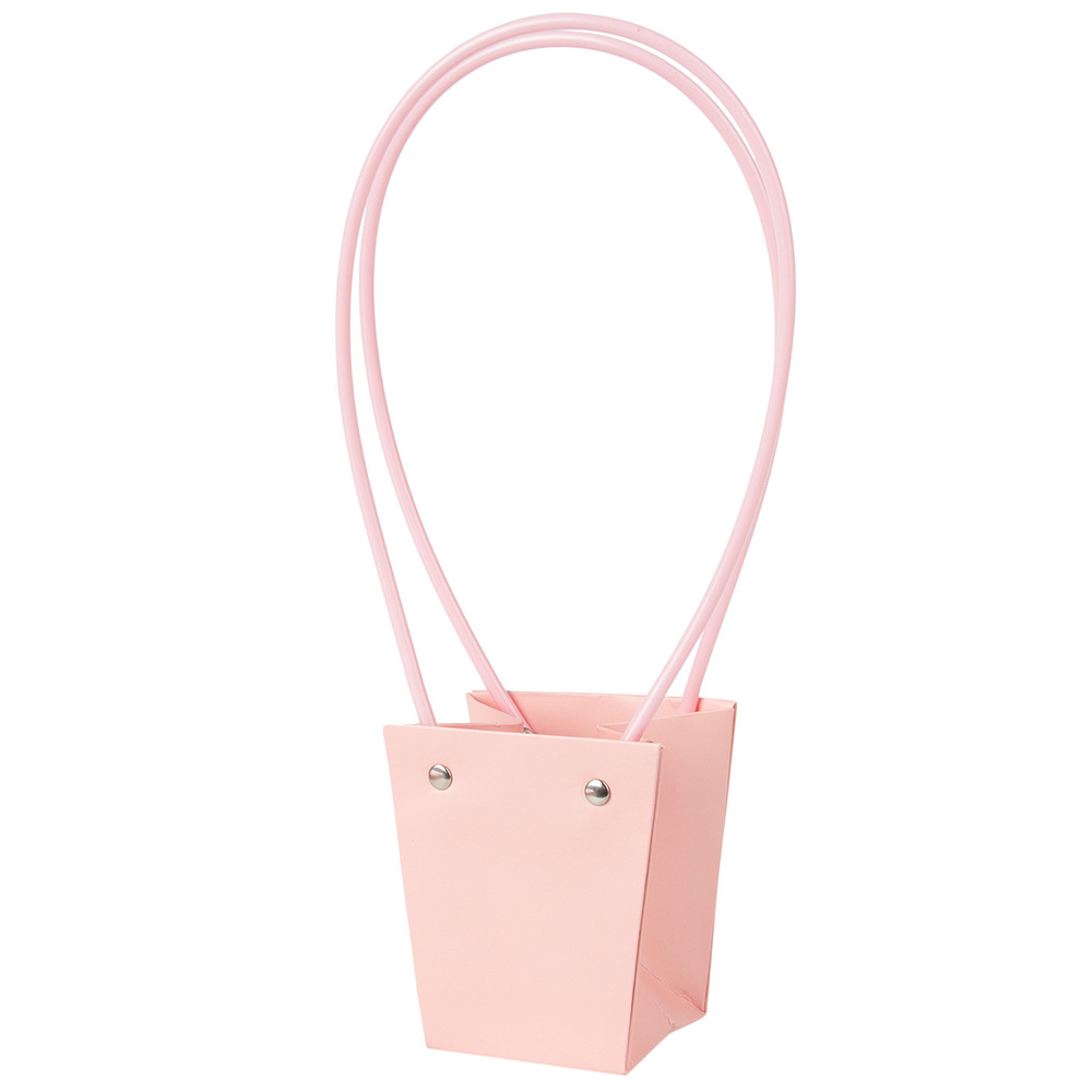 Сумка подарочная (картон), 9x6,5xH10 см, набор (10 шт), с ламинацией Светло-розовый