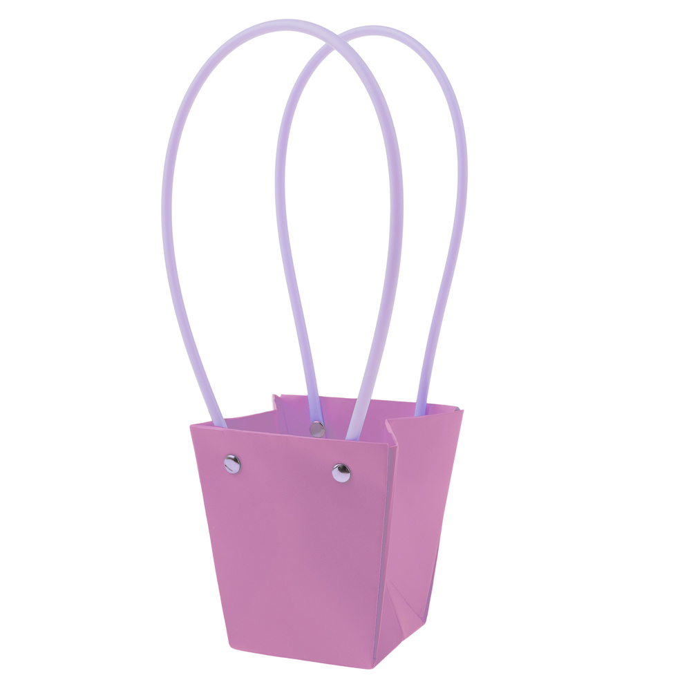 Сумка подарочная (картон), 9x6,5xH10 см, набор (10 шт), с ламинацией Сиреневый