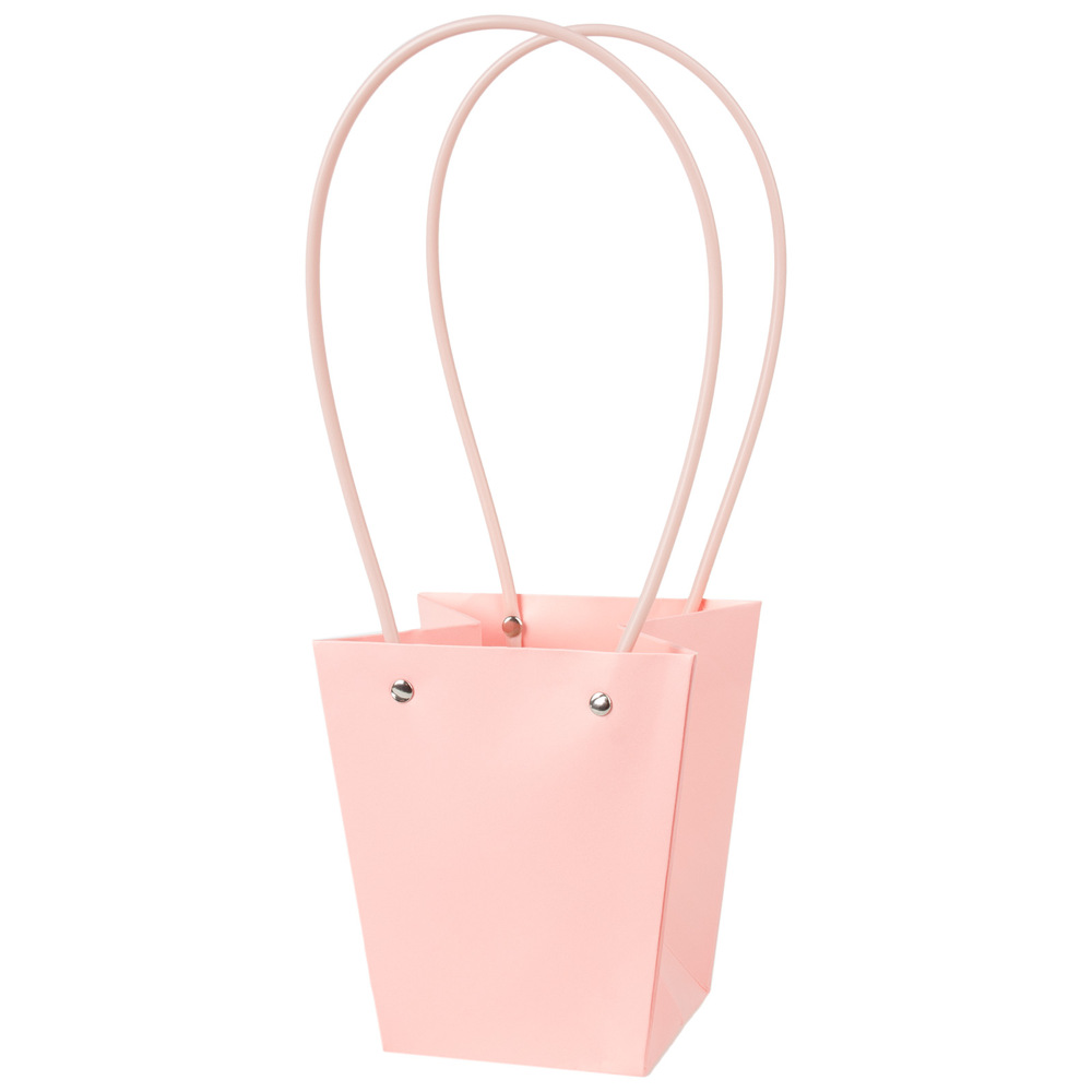 Сумка подарочная (картон), 13x9,5xH15,5 см, набор (10 шт), с ламинацией Розовый