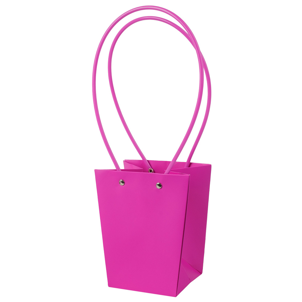 Сумка подарочная (картон), 13x9,5xH15,5 см, набор (10 шт), с ламинацией Фуксия