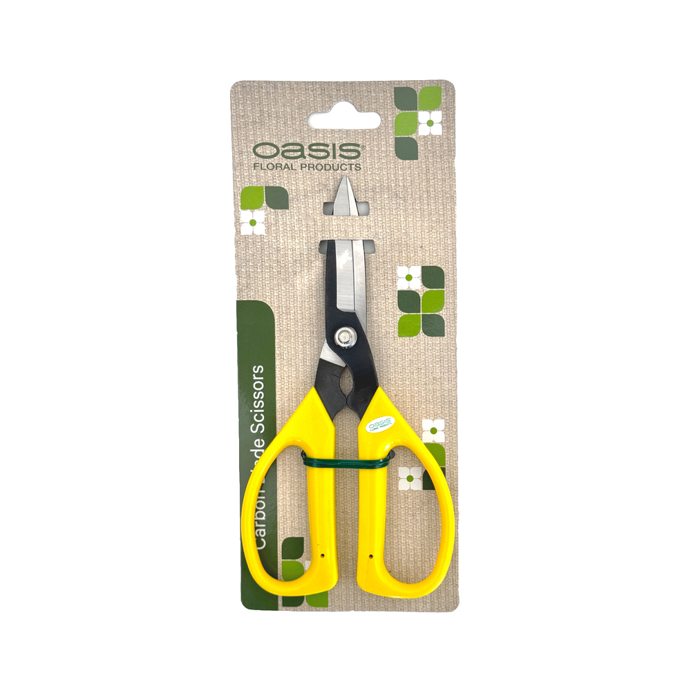 Ножницы флористические, японская углеродная сталь, 18 см, Oasis Carbon Blade Scissors Желтый