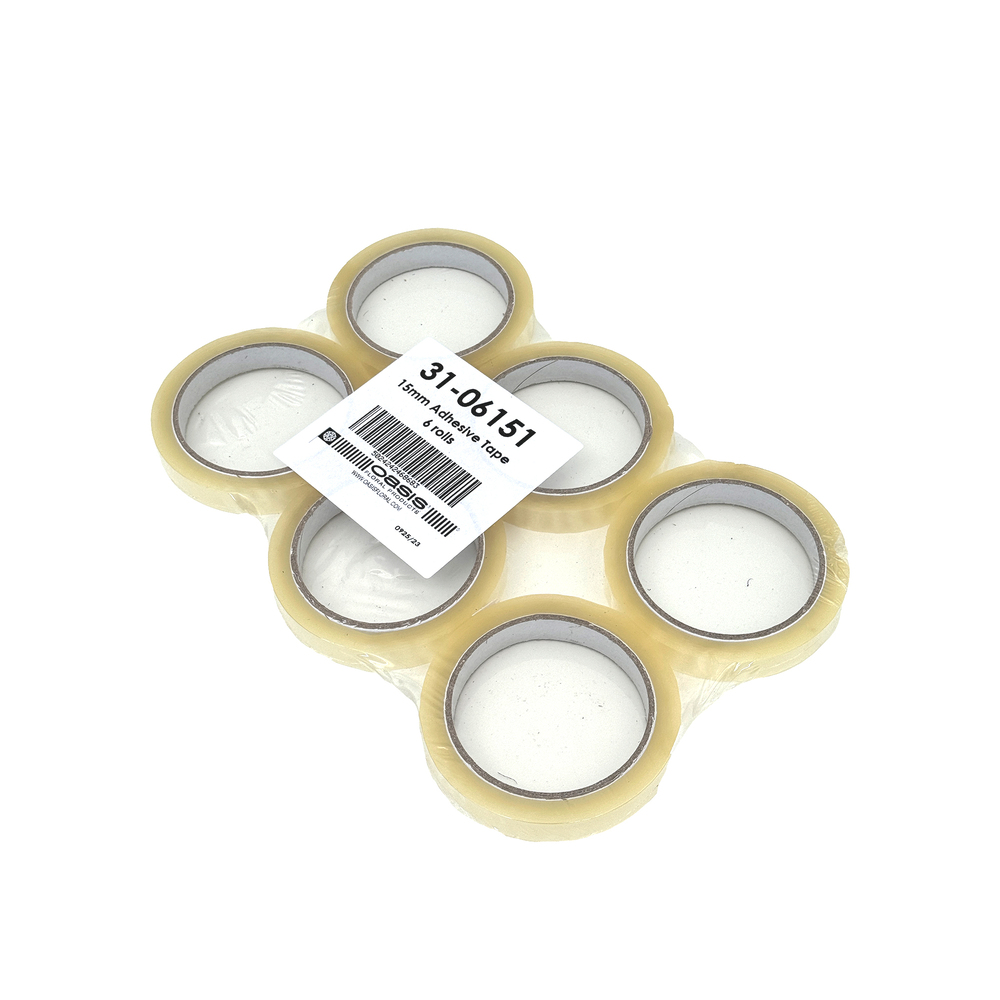 Скотч "Adhesive tape Transparent", 1,5 смх66 м, набор (6 шт), Oasis, Прозрачный