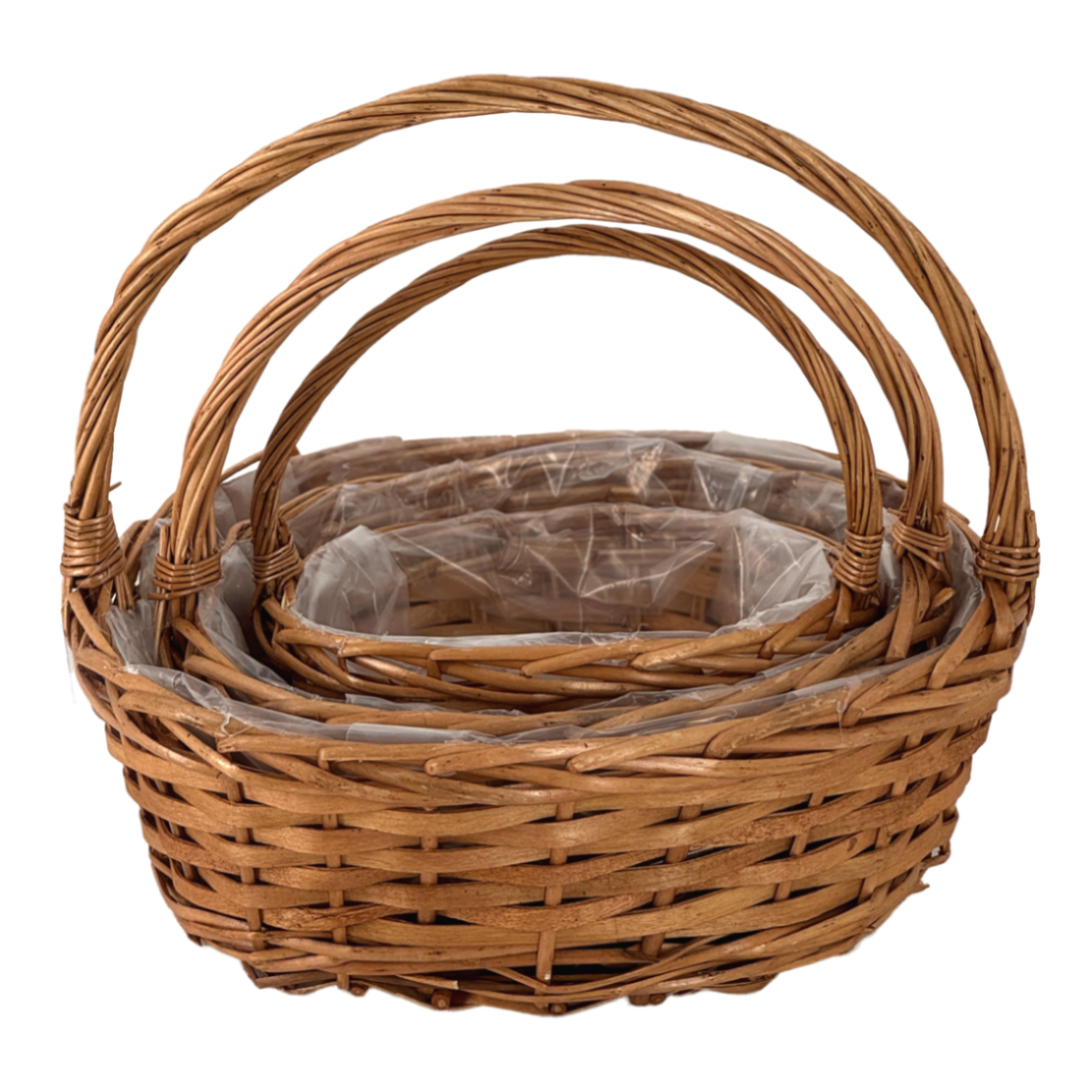 Корзина плетеная "Кант" (ива), 32x24xH12/30 см - 21x15xH9/21 см, набор (3 шт) Натуральный