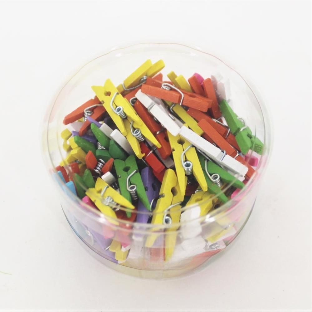 Прищепка (дерево), H3,5 см, набор (100 шт) В ассортименте