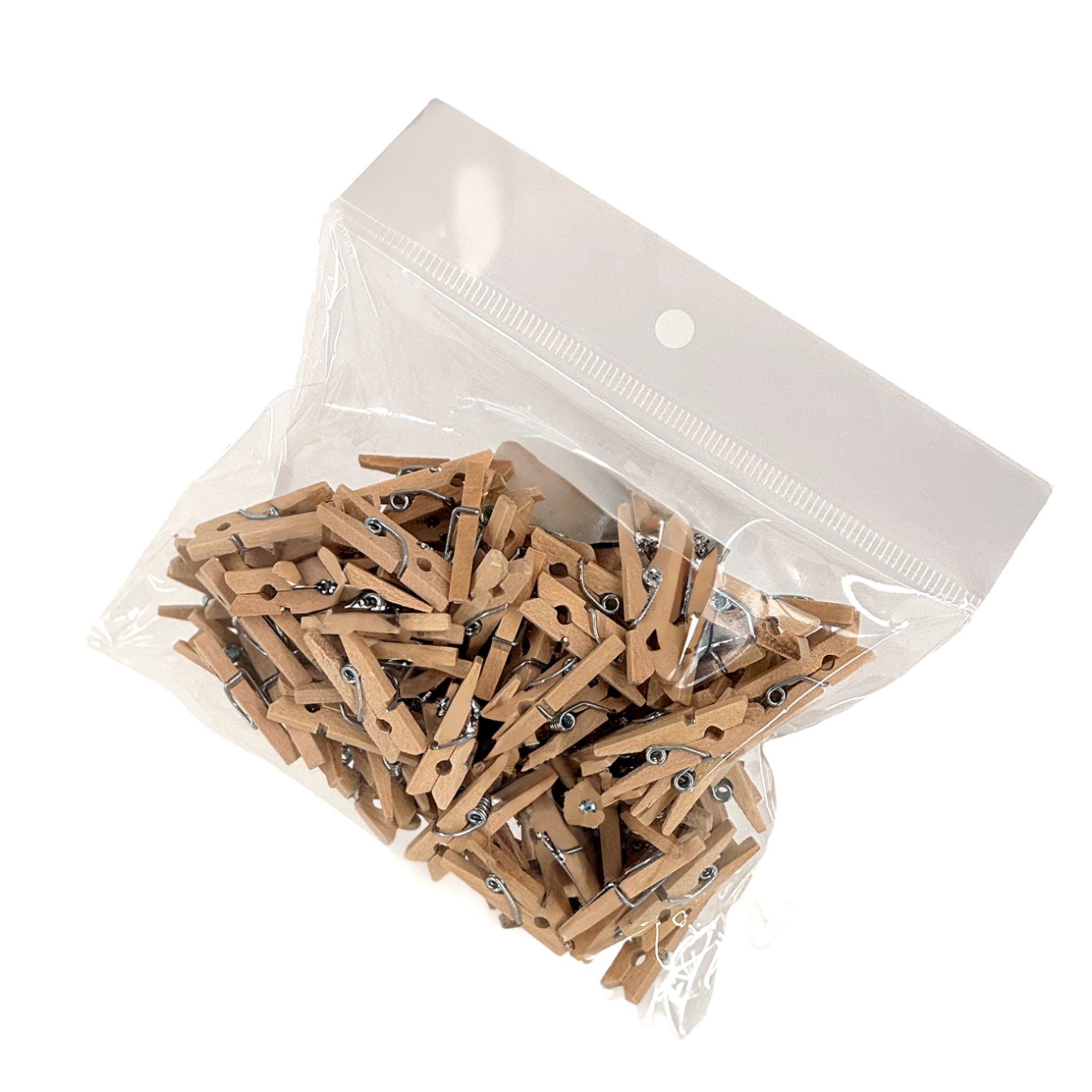 Прищепка (дерево), H2,5 см, набор (100 шт) Натуральный