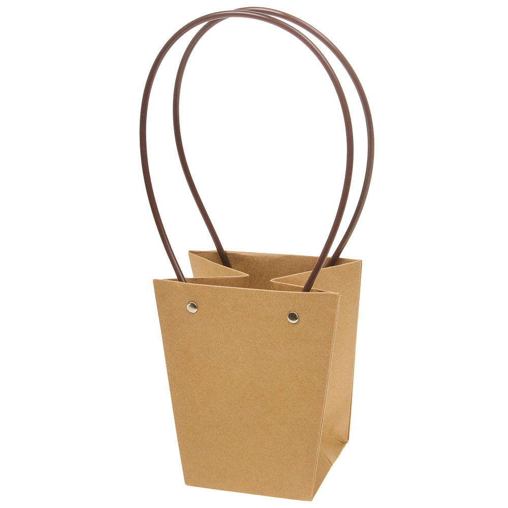 Сумка подарочная (картон), 13x9,5xH15,5 см, набор (10 шт), с ламинацией Натуральный