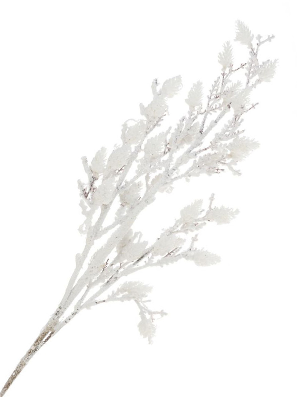 Ветка искусственная заснеженная (пластик), 20xH75 см Белый